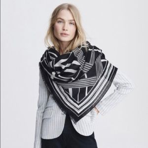 Rag & Bone Black/White Colorblock Scarf NWT